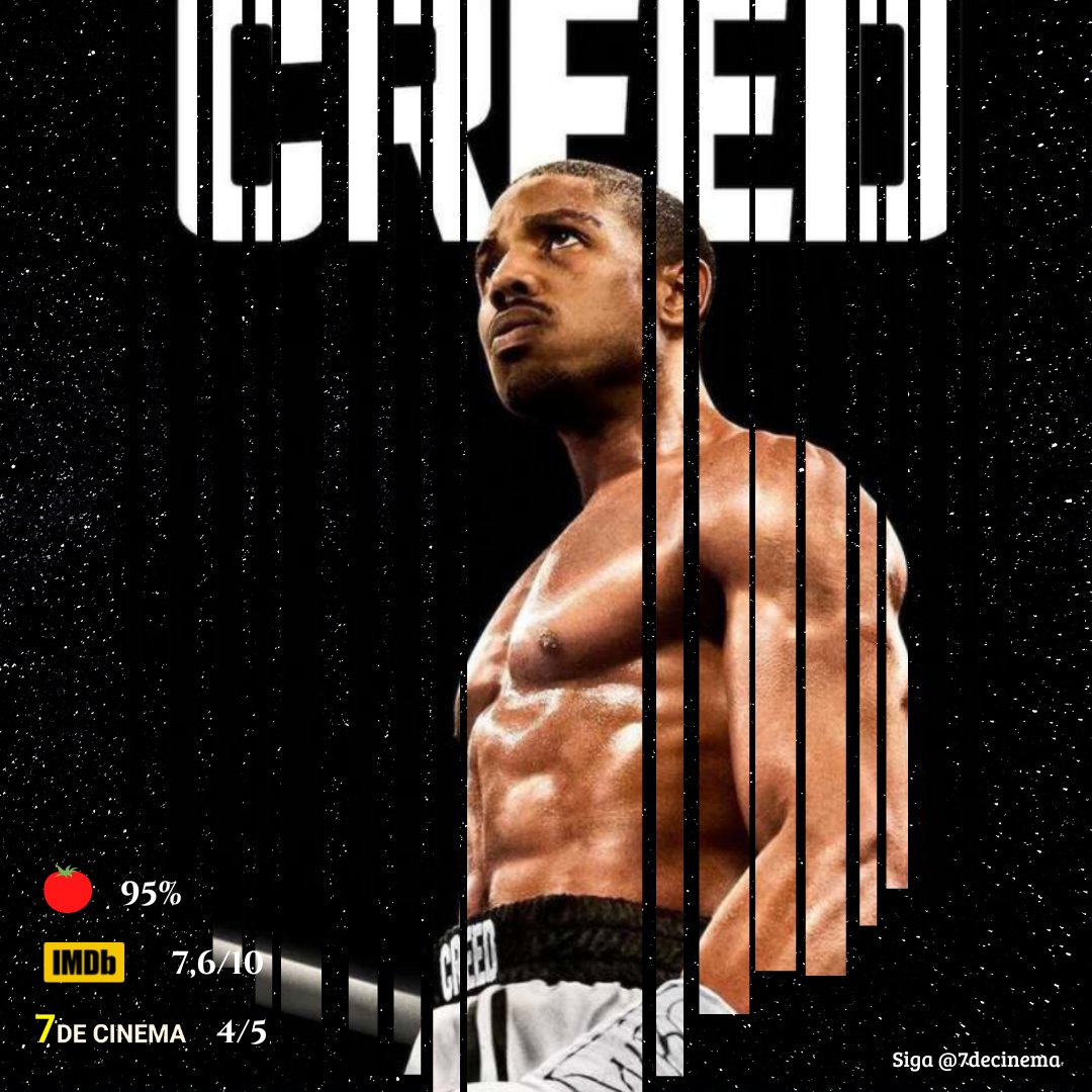 7deCinema's tweet photo. Revendo #Creed como forma de preparação para o terceiro filme. É impressionante a força que essa nova franquia estabeleceu. Michael B. Jordan será o responsável pela formação de uma legião de fãs por Adonis, assim como Stallone foi por Rocky Balboa. https://t.co/4klGkTU2X9