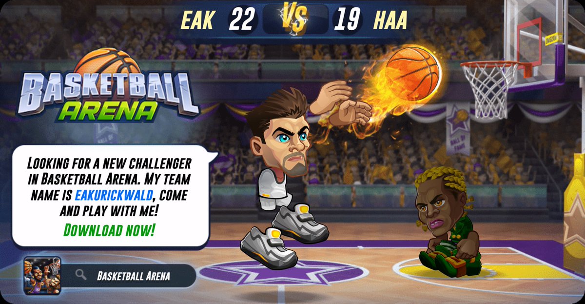 GeorgiaSportsPT's tweet photo. Looking for a new challenger in Basketball Arena. My team name is eakurickwald, come and play with me! Download now! https://t.co/HZtIr2fqxj #basketballarena @basket_arena https://t.co/OdvfIYb8wk