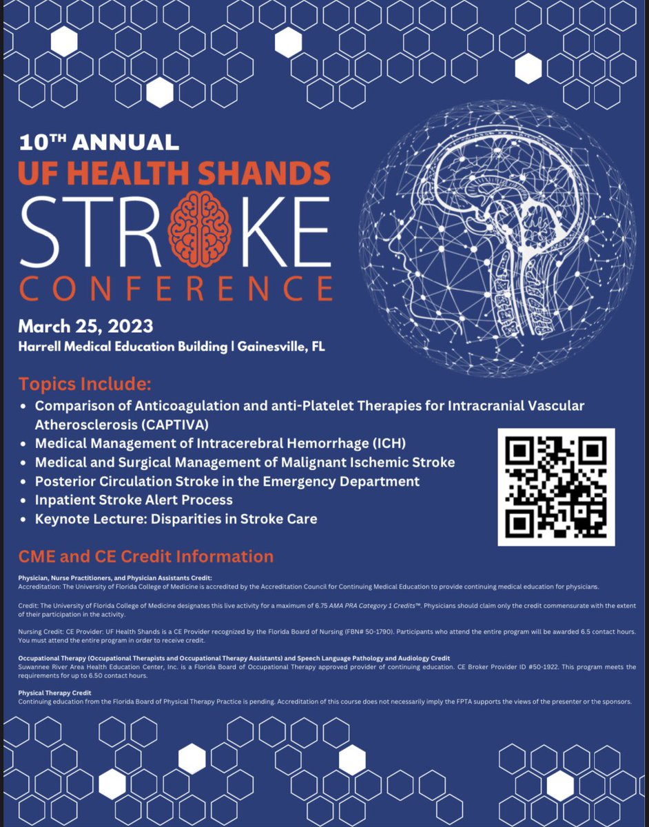 UF Health Comprehensive Stroke Center (@ufstroke) on Twitter photo Join us for our 10th annual stroke conference on March 25, 2023! Stroke.CME.ufl.edu <a href="/neurochristina/">Christina Wilson, MD, PhD, FAAN</a> <a href="/AnnaKhanna4/">Anna Khanna, MD</a> <a href="/NicolleWDavis/">Nicolle Davis PhD, RN, SCRN, ASC-BC,FAHA</a> Join us for our 10th annual stroke conference on March 25, 2023! Stroke.CME.ufl.edu <a href="/neurochristina/">Christina Wilson, MD, PhD, FAAN</a> <a href="/AnnaKhanna4/">Anna Khanna, MD</a> <a href="/NicolleWDavis/">Nicolle Davis PhD, RN, SCRN, ASC-BC,FAHA</a>