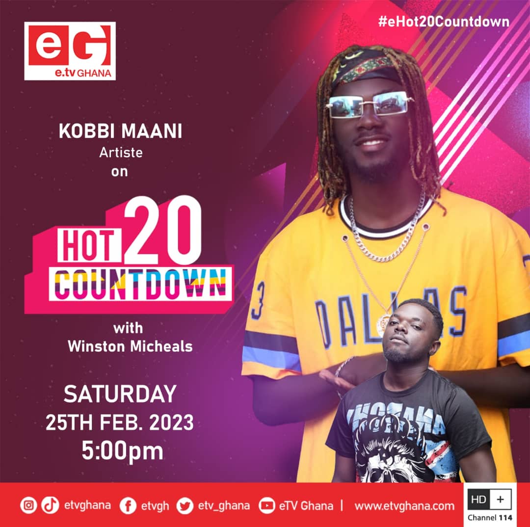 YSportsGh's tweet photo. Do remember to make a date with us, this evening at 5pm with @winstonmicheals as he hosts @KobbiMaani on what promises to be another exciting edition of #eHot20countdown, on your favourite station.
#etvGhana https://t.co/B2Vjzwa1Vk