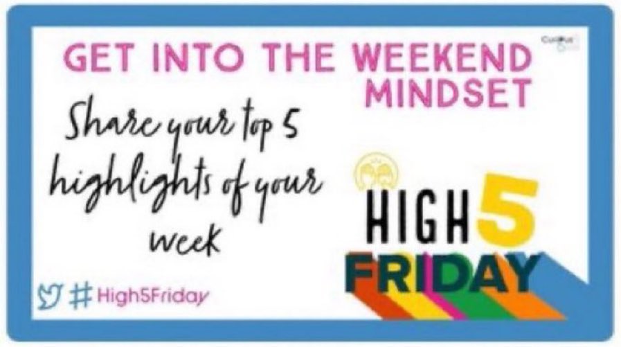 After an amazing week, it’s only right to do a #High5Friday 
1. A fantastic meeting with @SSHINE_Students 
2. First time meeting @JessLSainsbury 
3. Inspirational day learning with @FutureFrontline
4. Talking to @sl_barnett tor RCN
5. Having my surgery and weekend recovering 😊