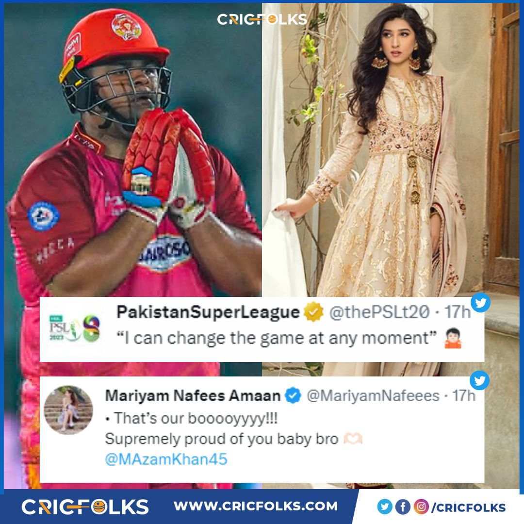 Mariyam Nafees tweets on Azam's blistering 💯
Follow @cricfolks 
.
.
.
.
#cricket #babarazam #shaheenafridi #naseemshah #muhammadrizwan #shadabkhan #azamkhan #pakistansuperleague #hblpsl8 #psl2023 #karachikings #peshawarzalmi #lahoreqalandars #mariyamnafees #psl #sarfarazahmed l