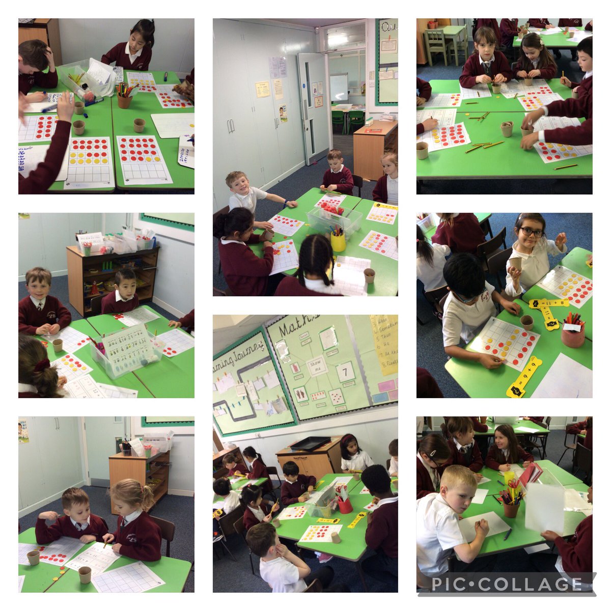 TyntesfieldCM's tweet photo. This week we have been using our tens frames to work out addition sentences and number bonds to 20. https://t.co/j1yNBYesu6