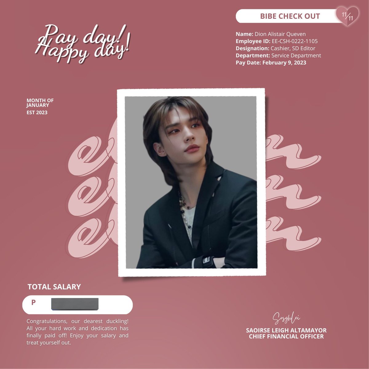 archievedion.⠀ —— sns update.  
             
͏͏͏͏͏͏                  ◷ 11:00 pm ⋮ 230225
                  ⌕ 11/11
                  ≡ ❛❛ Late post but here's my 5th sahod sa 11/11