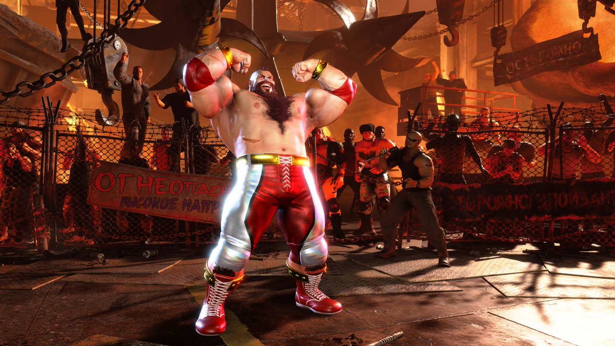 Street Fighter on X: Zangief flexes the beauty of his muscles in front of  a raging crowd in the Barmaley Steelworks stage, a steel mill known for its  blast furnace. Yes, he