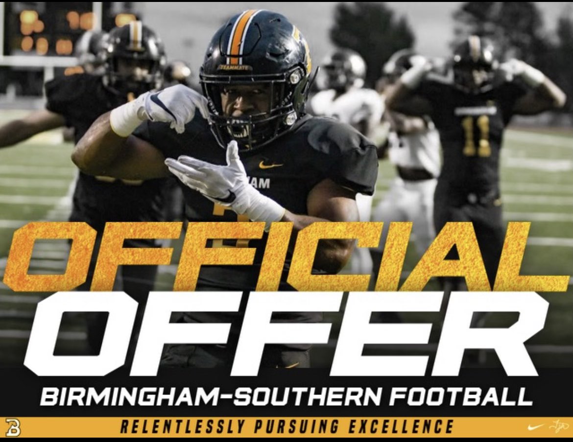 Jaxrush11's tweet photo. Blessed to receive a 🅾️ffer from Birmingham Southern‼️ @Coach_Colucci @BSCFootball @BusbyRichie @Coach_NMalantis @keithmaple2 https://t.co/iJAPZjoNu7
