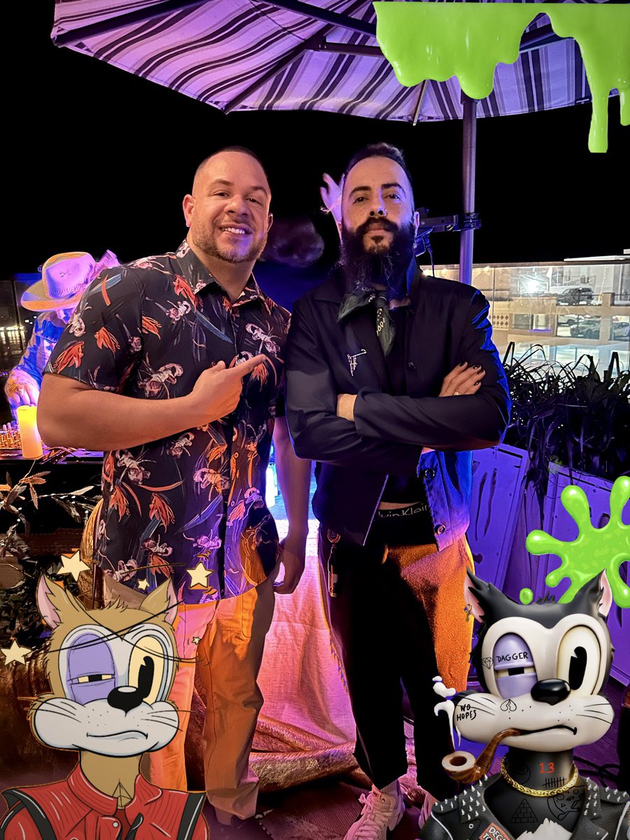 Bumped into the homie <a href="/MMMillionaires/">offshore sparrow</a> 😼 last night 
The world is small I tell ya ✨❤️‍🔥😼 <a href="/DegenToonz/">Degen Toonz</a> <a href="/DeathByDegens/">DeathByDegens</a>