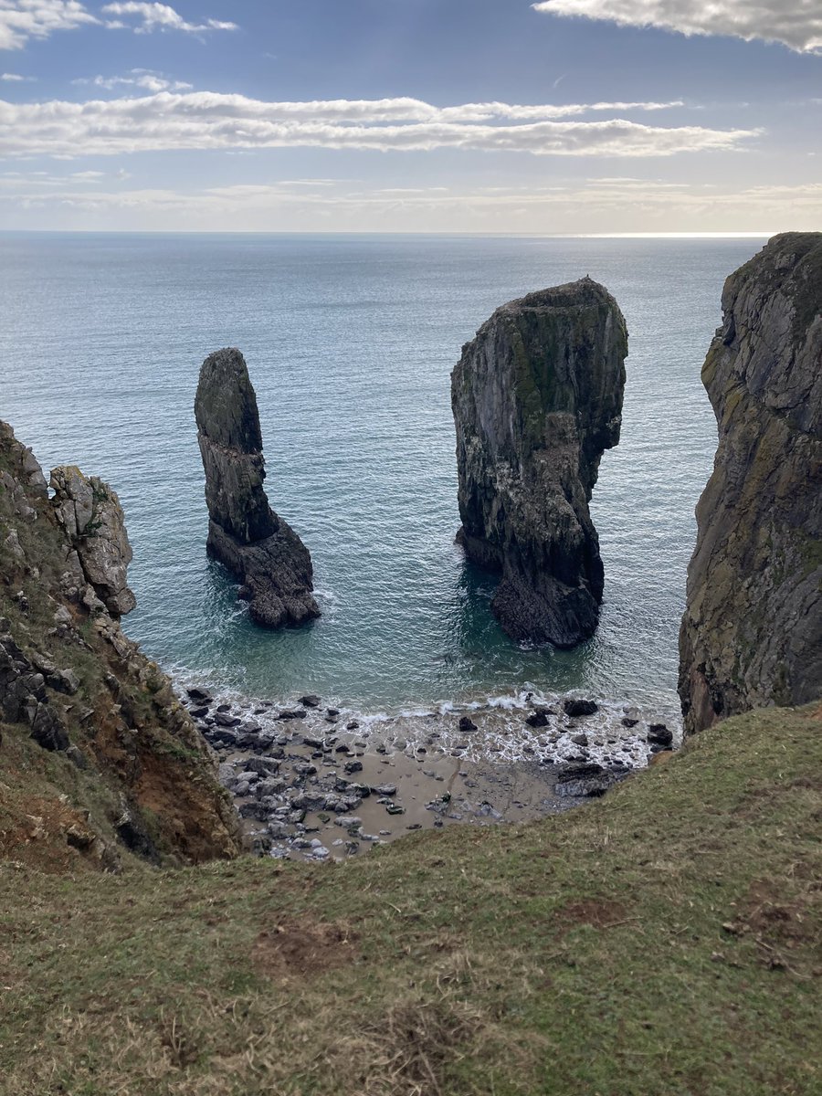 CarolEvs28's tweet photo. Another enjoyable 5 1/2 mile walk today (second of the week) from #BroadHaven to #StackRocks. Highlights were the extraordinary St Govan’s Chapel, the Cauldron, Stack Rocks and the incredible Green Bridge of Wales #PembrokeshireCoastalPath #Wales @W4les https://t.co/ClDVS9sTFv