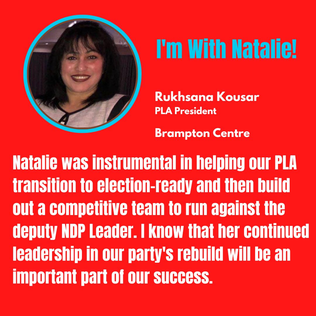 HartNatalieA's tweet photo. Under Rukhsana's leadership, Brampton Centre has been an open and accessible PLA and that has helped them grow their team. We need to be a more open and accessible party, and that starts next weekend in Hamilton. #LeadWithYourHart #olpagm https://t.co/fznzWNzx7W