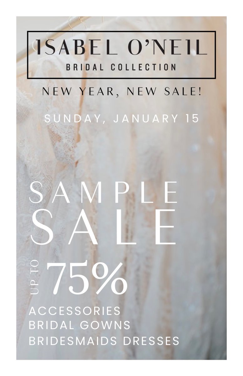 Isabel_Bridal's tweet photo. Bridal Sample Sale Sunday is back! - https://t.co/Aj1pgG39qt https://t.co/1zxBDzG5aq