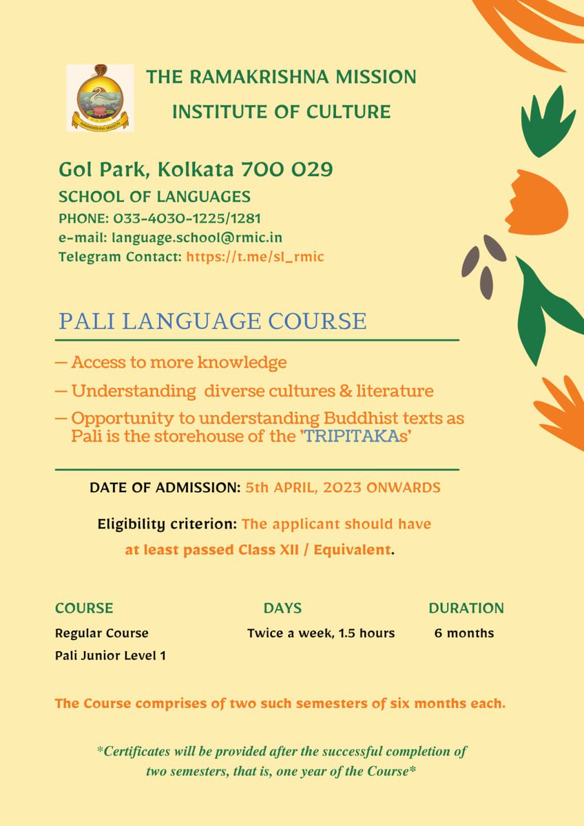 rmicgolpark's tweet photo. ~ PALI LANGUAGE COURSE ~

#pali #schooloflanguages #learn #tripitaka #grow #languagelearning #global #culture #kolkata #RMIC https://t.co/2lCzE8d1Xf