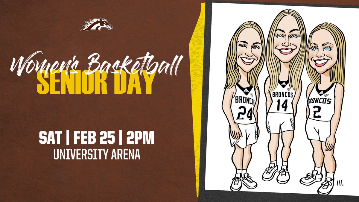 It's GAME DAY!! It's Senior Day at University Arena and we're up against Ohio University at 2 pm. Come out and support our senior athletes as we enter the final stretch of home MAC play!

🆚  Ohio 
⏰  2 PM
📍  University Arena

#BroncosReign