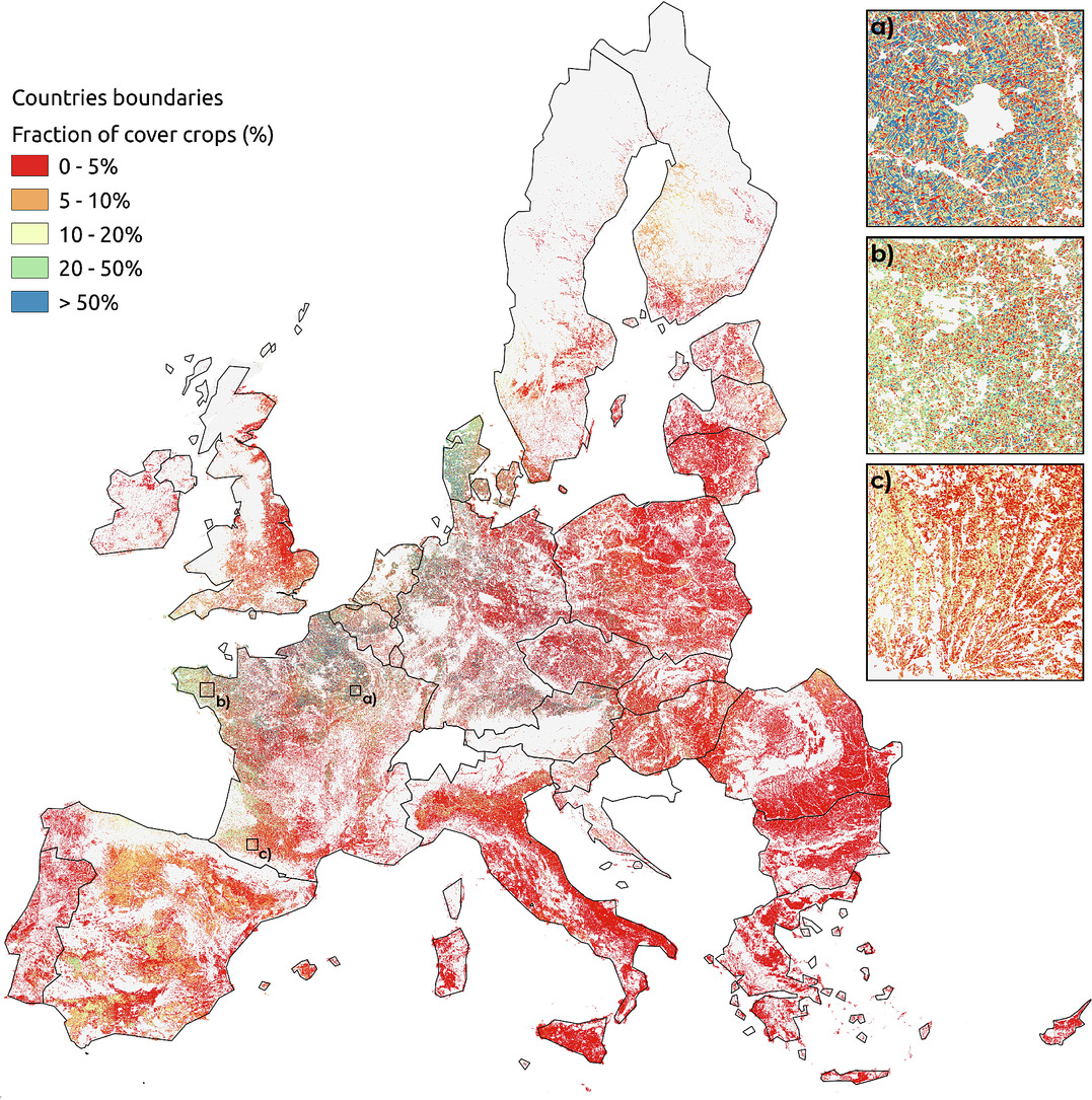 Cover crops🌱🌿 play an important role in soil conservation. We have c.a 9-13 million ha of cover crops in EU 🇪🇺 . This is the first ever spatial distributed map of cover crops using a disaggregation advanced model in #EUSO sciencedirect.com/science/articl…