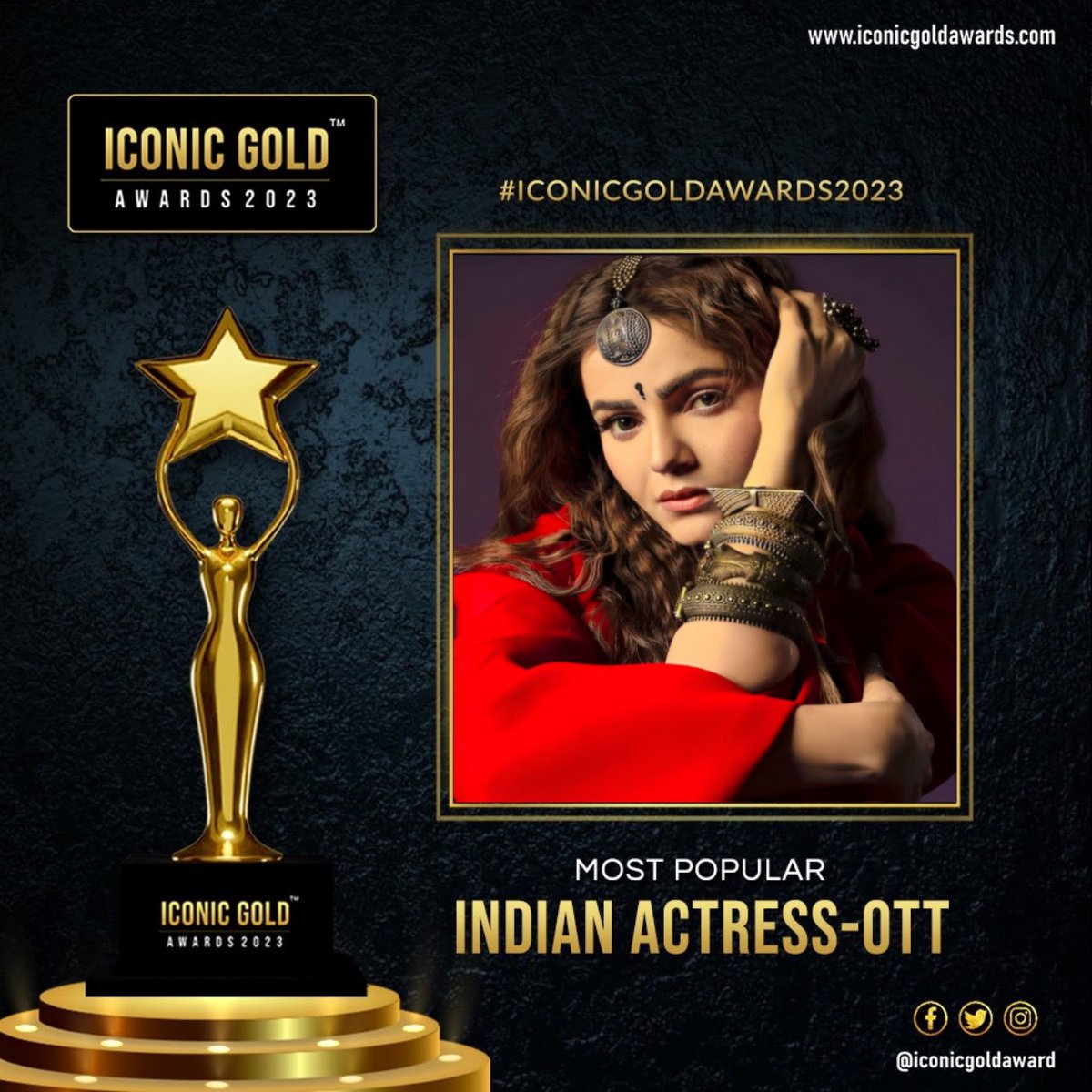 Albetrabby's tweet image. I nominate #RubinaDilaik for the most popular Indian actress - OTT for #Ardh ( zee5 ) 

@IconicGoldAward #RubiHolics 
#IconicGoldAwards2023