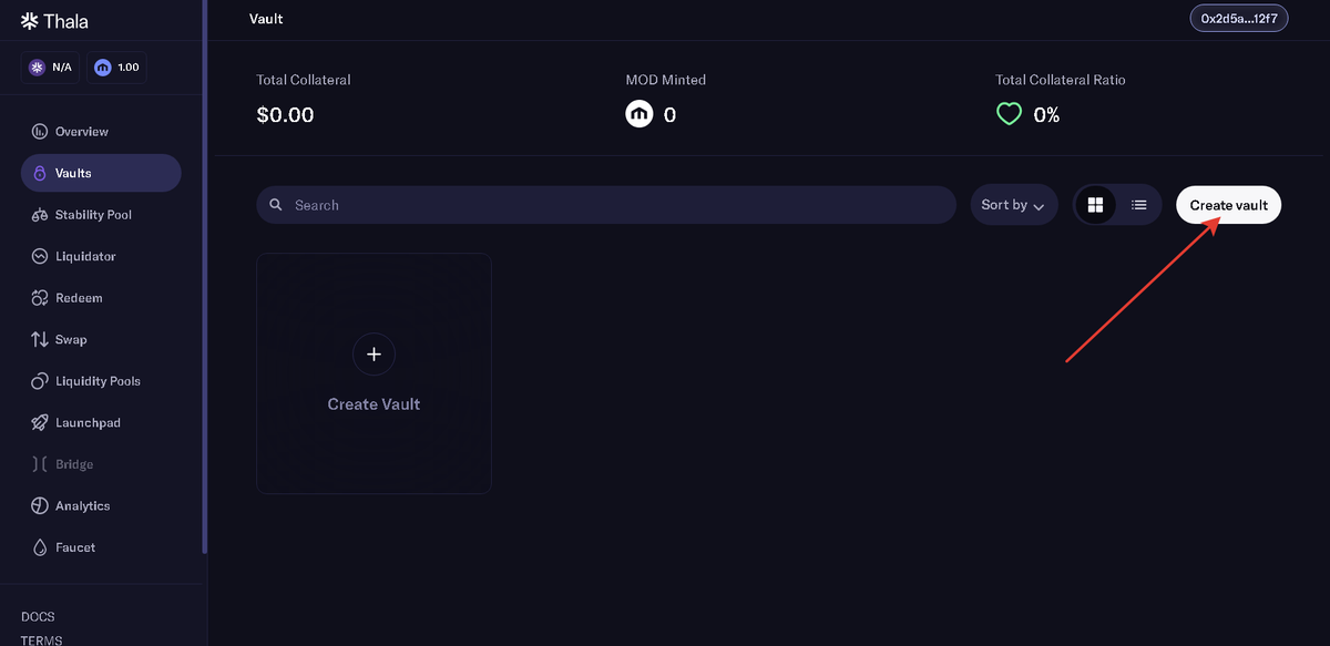 crypto_cipher01's tweet photo. 2/4 
4. Go to tab - vaults and create vault. Make a deposit of $APT tokens and take $MOD tokens (as I understand Move One Dollar🙃). Repeat the same steps with other test tokens that we requested in the faucet. 
5. Go to the stability pool tab and make a deposit of #MOD tokens. https://t.co/Pz7d5R578A