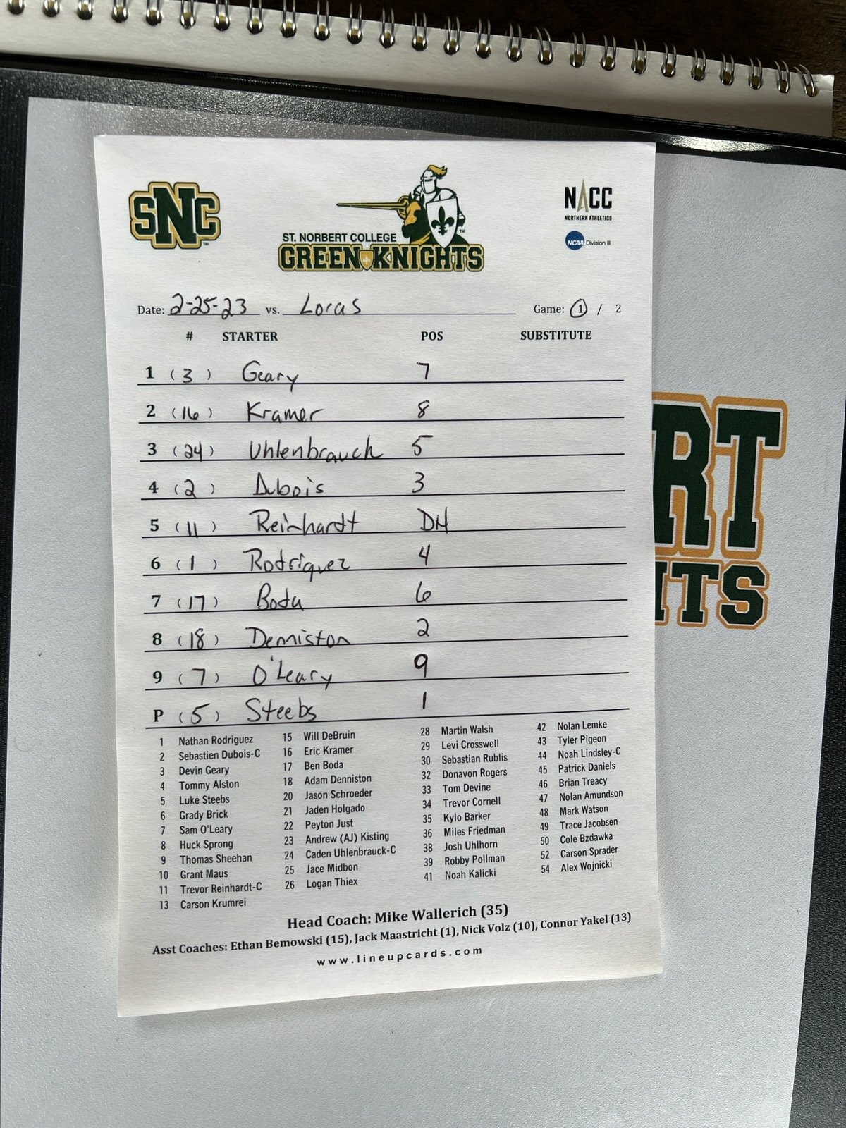 St. Norbert College Athletics on Twitter "Snow piled everywhere. No matter! It's Opening Day