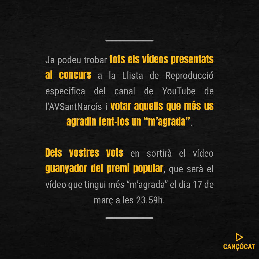 Després d'haver arreglat els problemes tècnics d'ahir, ja us podem anunciar que per fi tenim els vídeos de tots els participants en el nostre YouTube. Correu a veure'ls, a fer-los "m'agrada" i compartiu-los!