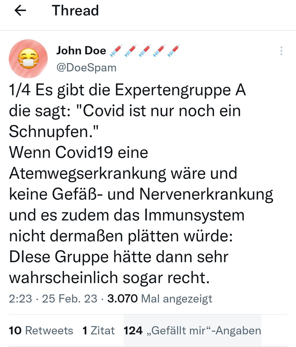 Ja, ne, is klar.
Ich habe z.B. gerade alles außer Schnupfen 😂