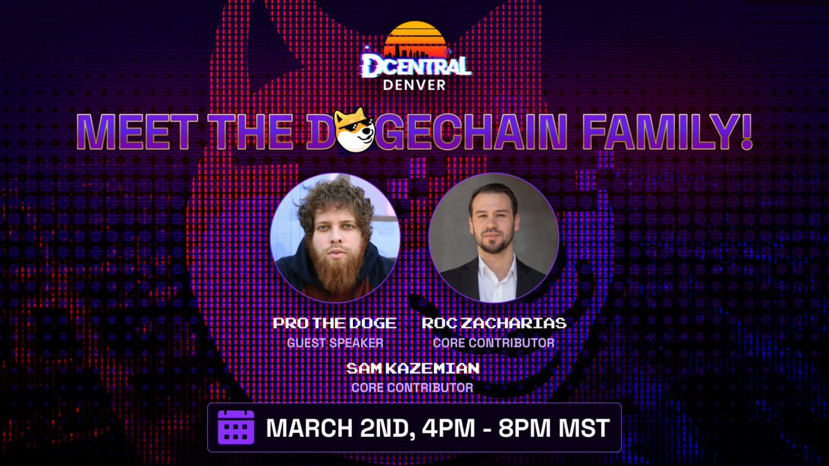 1/2
Exciting times are coming Shibes!

🌍 The first stage of the Dogechain World Tour is right around the corner.

Core team members will be attending @DcentralCon  Denver on

📅 March 2, 4-8 PM MST.