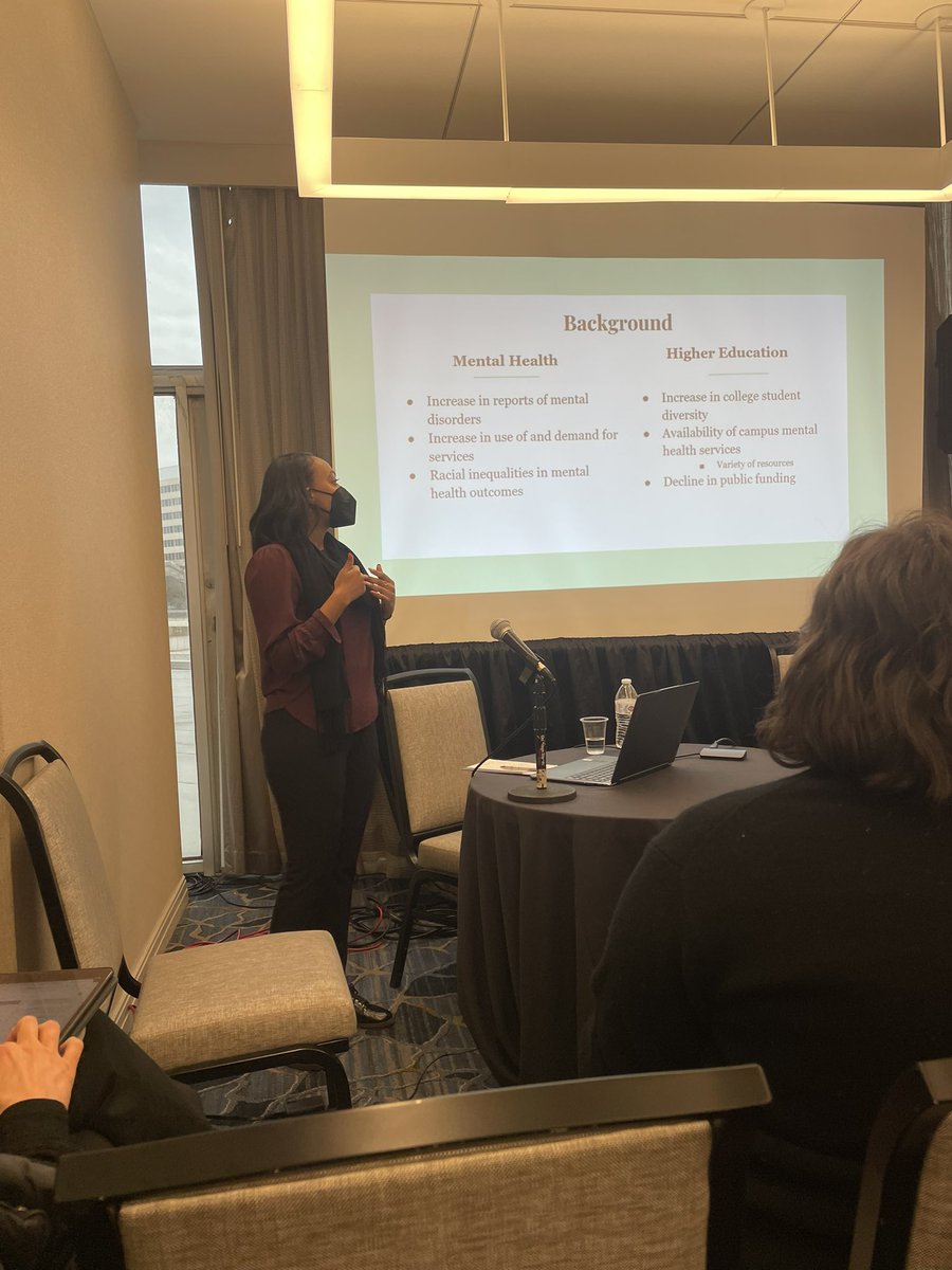 <a href="/essnet/">Eastern Soc. Society</a> <a href="/soc_hpe/">Sociology of Health Professions Education</a> off to an excellent start as <a href="/hanagebremariam/">hana</a> presents her work on how college mental healthcare providers give care to diverse student populations  <a href="/TempleSoc/">TempleSoc</a>