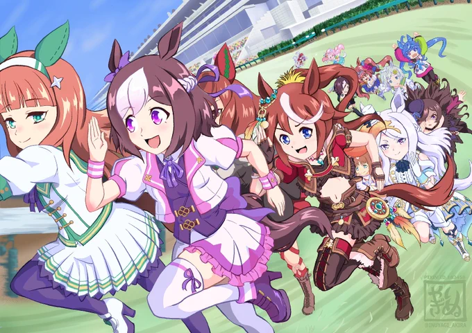 遅ればせ+過去絵で恐縮だけど2周年おめでとうなのですよ。#ウマ娘 