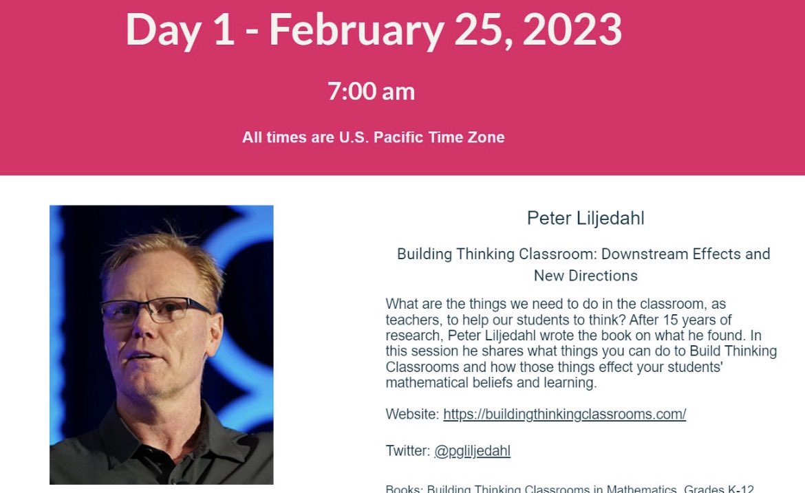 MrsNoeMath's tweet image. Enjoying my hot tea learning more about Building Thinking Classrooms with @pgliljedahl  #virtualmathsummit2023 Thanks @BuildMathMinds for providing this FREE conference opportunity!