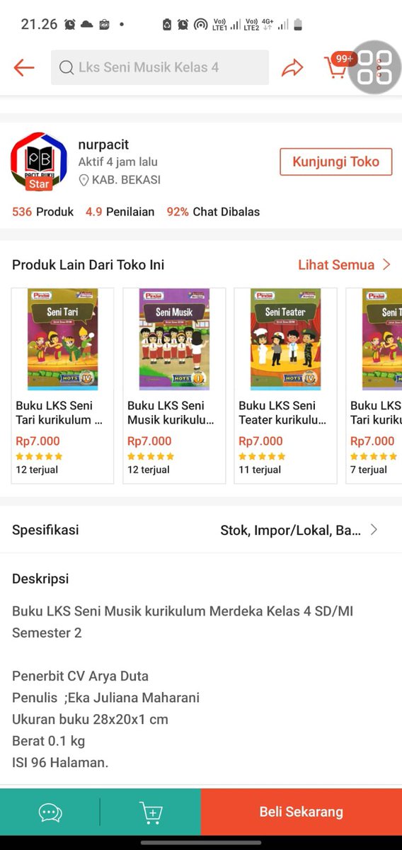JMekaJM's tweet photo. My project
Alhamdulillah buku LKS Siswa kelas IV SD matpel Seni Musik sudah bisa di order 😉👍 https://t.co/GXwIlhsxJs