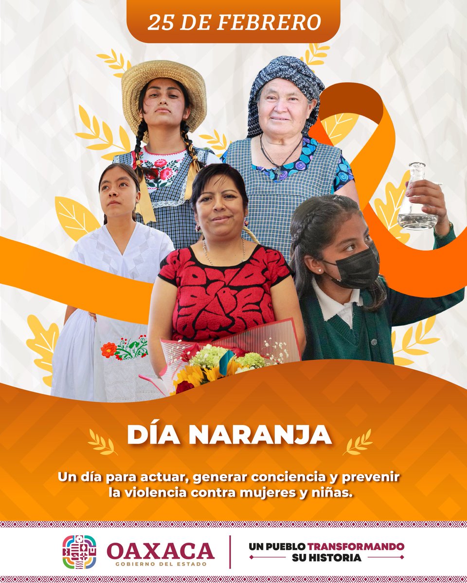 En este #DíaNaranja y como todos los días, nuestro gobierno realiza acciones y programas para prevenir y erradicar la violencia contra las mujeres oaxaqueñas. ¡Sin ellas no hay transformación!