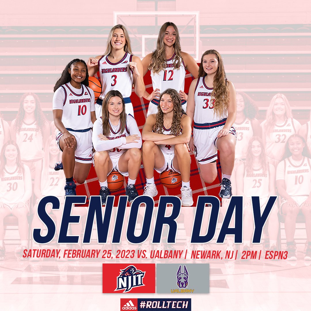 𝗢𝗻𝗲 𝗠𝗼𝗿𝗲 𝗧𝗶𝗺𝗲 𝗳𝗼𝗿 𝗢𝘂𝗿 𝗦𝗘𝗡𝗜𝗢𝗥𝗦 ‼️

Pregame ceremonies begin at 1:50pm.

NJIT 🆚UAlbany
📍   Newark, NJ
🕑2pm
🏟️NJIT's Wellness and Events Center
💻ESPN3 | es.pn/41oXXtl

#RollTech | #AEWBB | #AEHoops