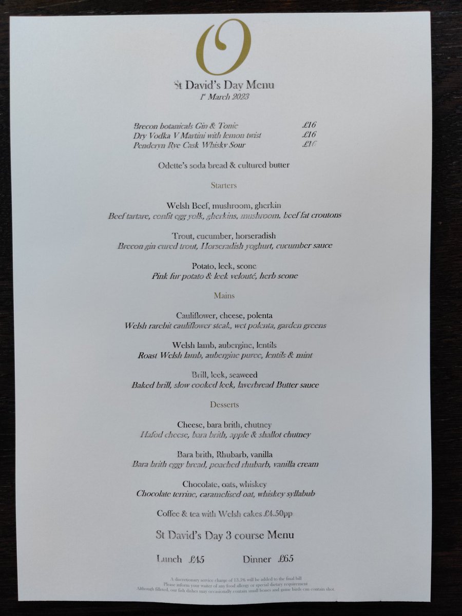 Just a couple of tables left for St David's Day lunch and dinner, next Wednesday March 1st. Email us at info@odettesprimrosehill.com to secure one and enjoy the specially designed menu for the occasion. Or call 02075868569. <a href="/Brynwchef/">Bryn Williams</a> <a href="/Odettes_rest/">Odettes Restaurant</a> <a href="/TomDixon91/">Tom</a>
