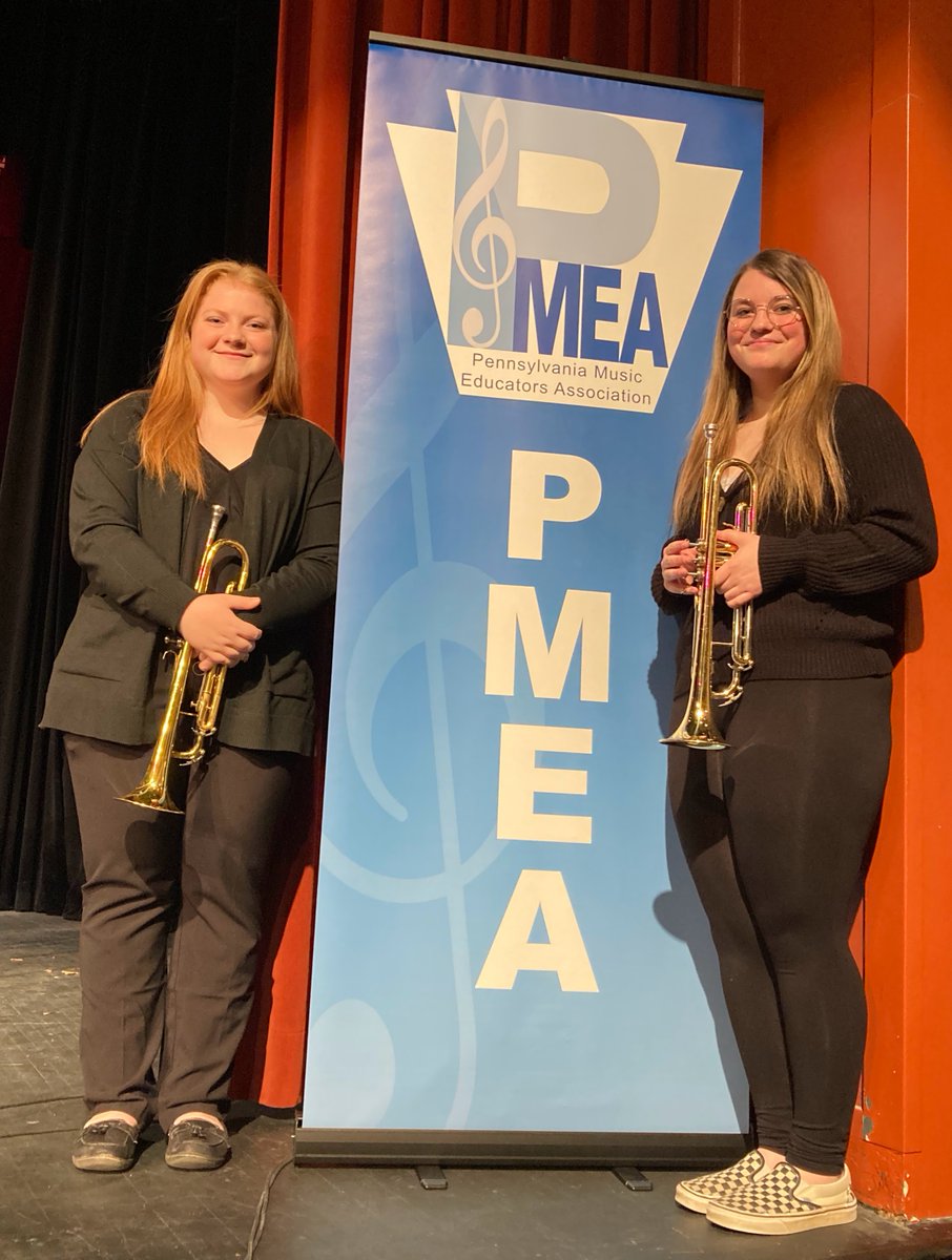 SMAHSMUSIC's tweet photo. More from "band-land"...
"Brava"! to two of our stellar trumpet players, Amelia and Jill for auditioning and performing at the PMEA District 2 Jazz Festival Feb. 16-18. This was a great opportunity for them and exciting concert to watch! Yay band!
#GoDutchMusic
#PMEyay https://t.co/IEx9hbED7Q