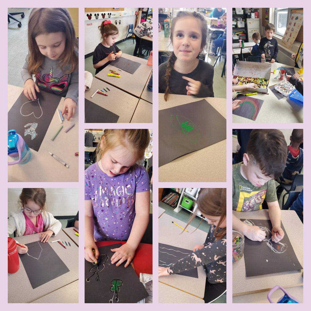 ms_holden1's tweet photo. Experimenting to see which tool shows up best on black paper: pen, pencil, highlighter, crayon, lead, chaulk or oil pastel. More exciting than we could have ever predicted! @Ms_Ryan1 @Hazelwood_Elem @NLESDCA @MUNEducation https://t.co/yqUB6xZecs