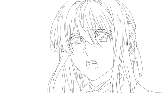 ヴァイオレット模写 84枚目 線画

#京アニ 
#京都アニメーション
#ヴァイオレット・エヴァーガーデン  
#ヴァイオレット 
#模写 
#線画 