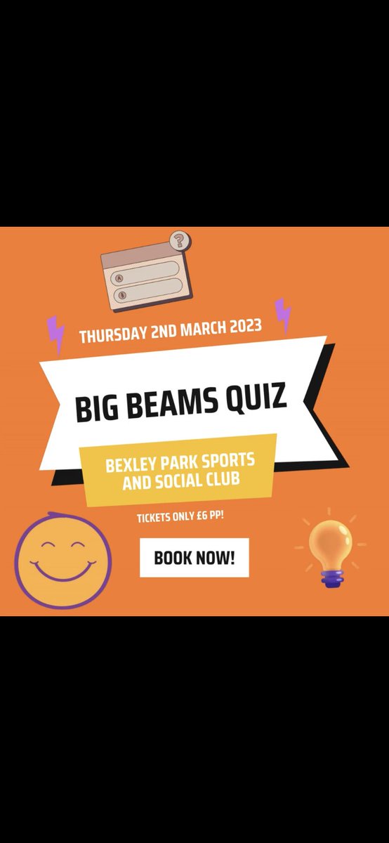 Come join us Thursday 2nd March for “ We are Beams” Charity Quiz night! 
Get your Team sorted and booked in ASAP!
