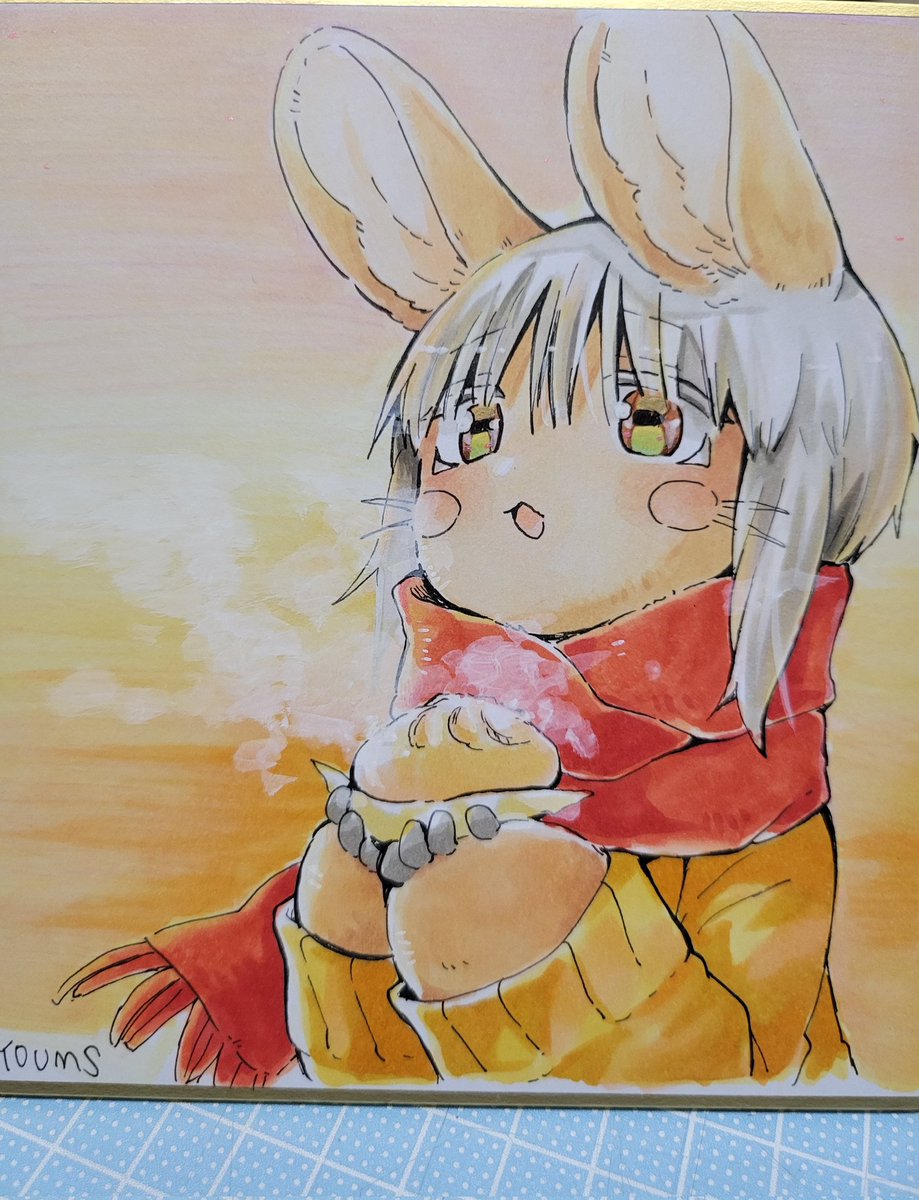 nanachi (made in abyss) whiskers 1other animal ears scarf other focus furry red scarf  illustration images