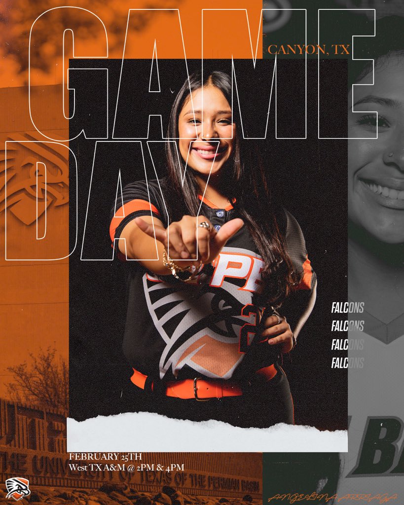 Gameday #9 🦅
<a href="/utpb_softball/">utpbsoftball</a> 
🆚 West Tx A&amp;M
⏰ 2PM/4PM (DH)
📍 Canyon, TX

Download the UTPB Athletics App to follow the team all season long.