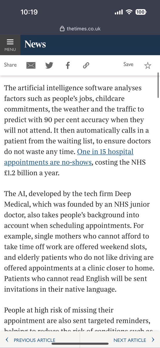 DeldarBenyamin's tweet photo. We’re working to deliver an extra 80-100,000 appointments across @MSEssex_ICS using our predictive #AI. 

It’s so much more than reminding. We are using this tech to deliver equity and access so the 5.6m waiting for care are a thing of the past #nhs #backlog @thetimes @TheSun https://t.co/yum7KU93r9