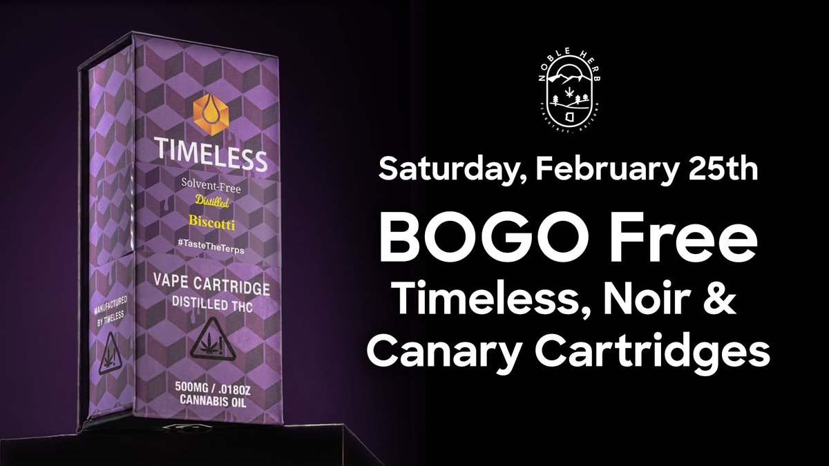 If you are in #Flagstaff this weekend, stop by Noble Herb for a BOGO on Timeless