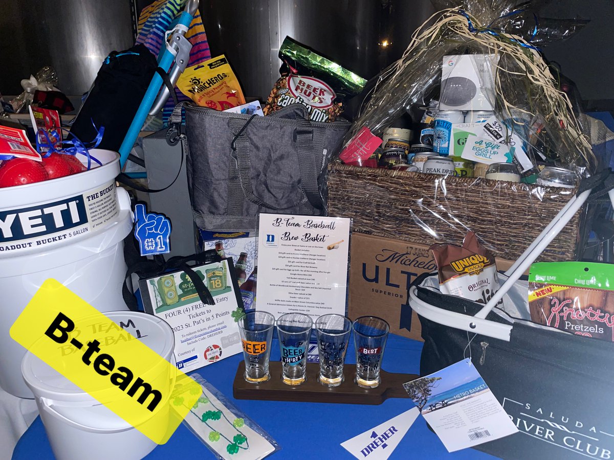 DreherBaseball's tweet photo. It was a great night for Dreher Athletics @ The Annual Blue Devil Bash. Baseball was represented well & had some amazing auction baskets. Thank you to all who support @dreherathletics & our student athletes! π€#DirtDevils #ForksUp @dreherbooster @DreherHigh https://t.co/cPqWtWqaMu