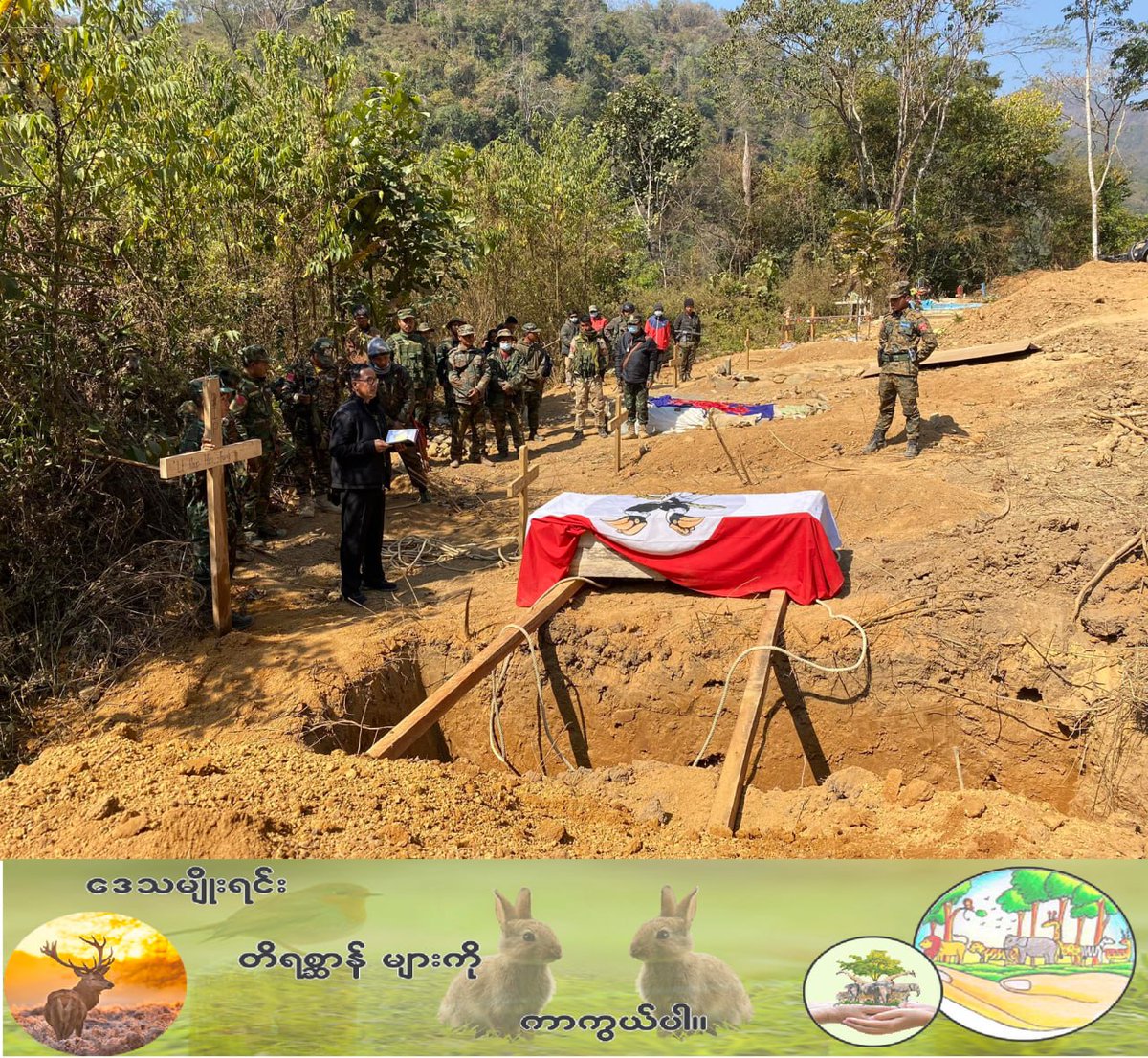 The terrorist military council bombed #Htantalang city Chin state more than 15 times on today & killed 2 revolutionary comrades.
t.me/zalenmedia/8168
#2023Feb25Coup
#VillagesBurntDownByJunta 
#WhatsHappeninglnMyanmar