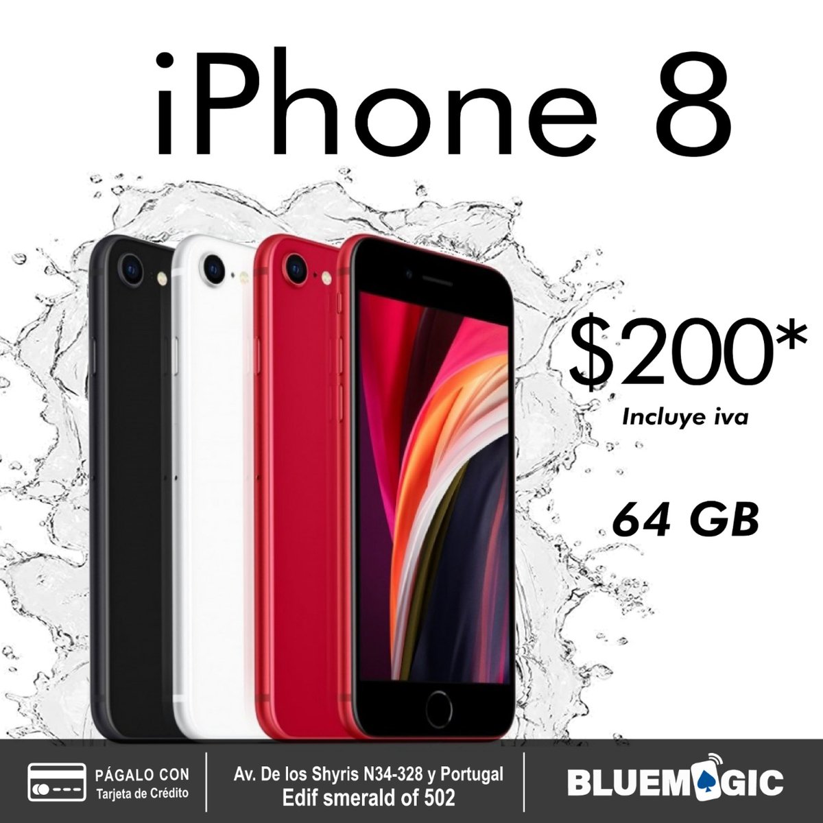 Bluemagicec's tweet photo. Actualiza tu celular con el 𝗜𝗣𝗛𝗢𝗡𝗘 𝟴 solo en BLUEMAGIC a los mejores precios del mercado.

💳Difiere tus compras a 12 meses. 🚚Envíos a domicilio a todo el país. 
📲Contactos: 0995195002 – 0963518422 – 0990437912-0998854322
💻Déjanos tus datos: https://t.co/QTwmnaR5Ub https://t.co/QRl13v3pS5