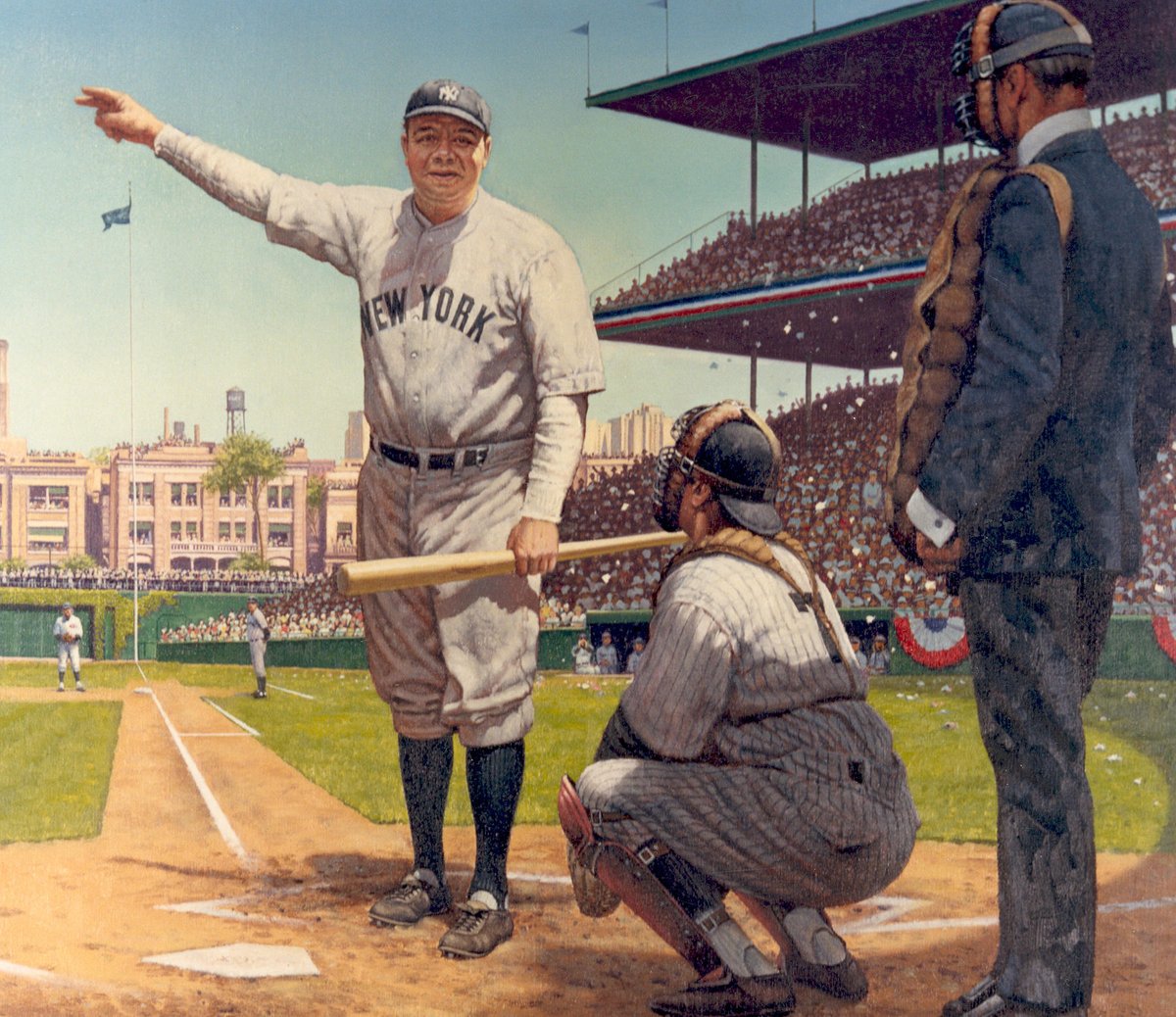 jimmyptown's tweet image. Babe Ruth called OUT! after stepping out of the box and pointing to right field...took too long to get set in the batters box. They go on to lose game 3 and the series to the Cubs 4 games to 2! Baseball rule changes are the cats meow! 
#PitchClock #mlb #baberuth @OldHossRadbourn