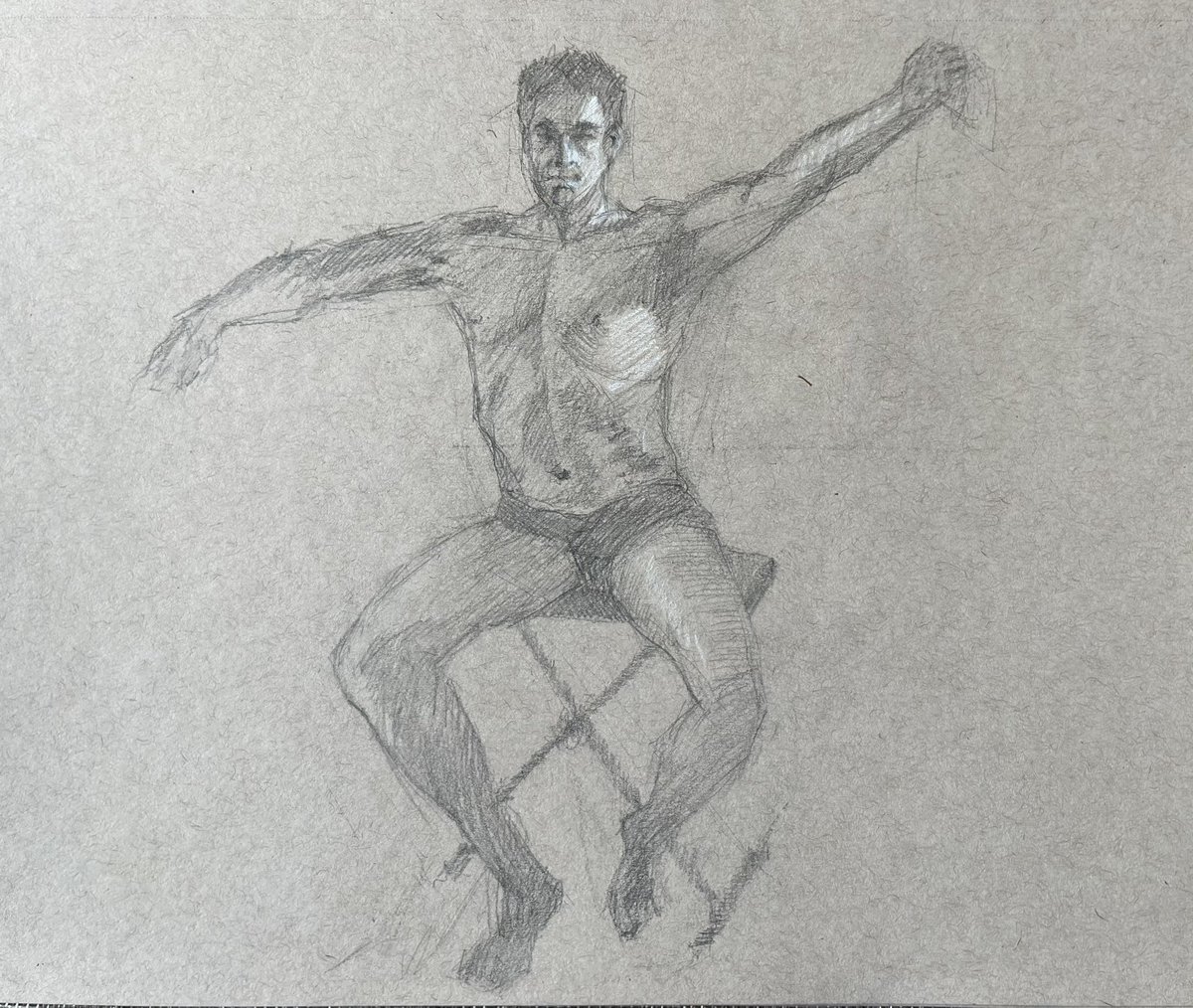 AtelierStark's tweet photo. Graphite explorations from a live model session this morning. 
.
.
.
.
©️Stark 2023
#lifedrawing #graphitedrawing #livemodel #figuredrawings #tonedpaperdrawing https://t.co/cZB3qCnynP