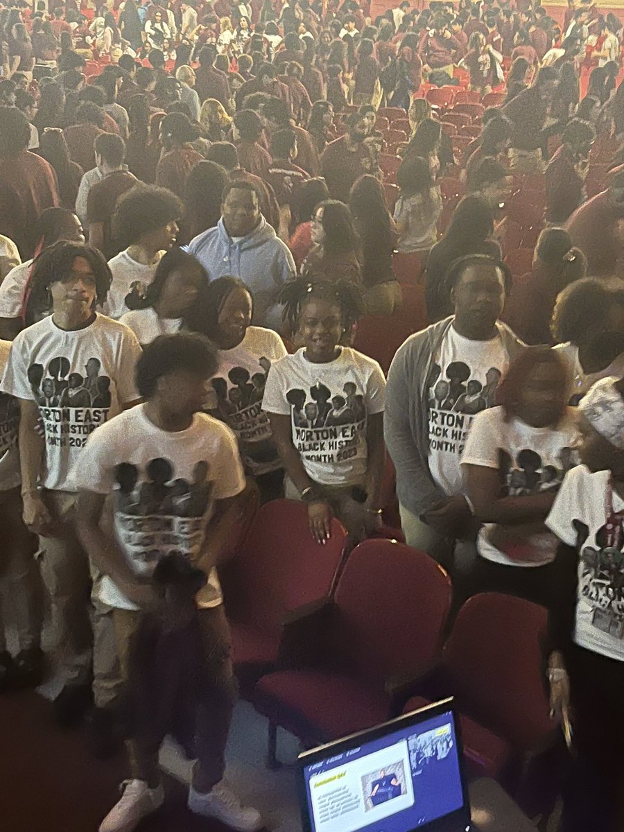 Morton East celebrated our Black History Month assembly yesterday. What a great feeling to be able to congregate in our historic auditorium this year! Special thanks to everyone involved! #mortonpride #orgullomorton