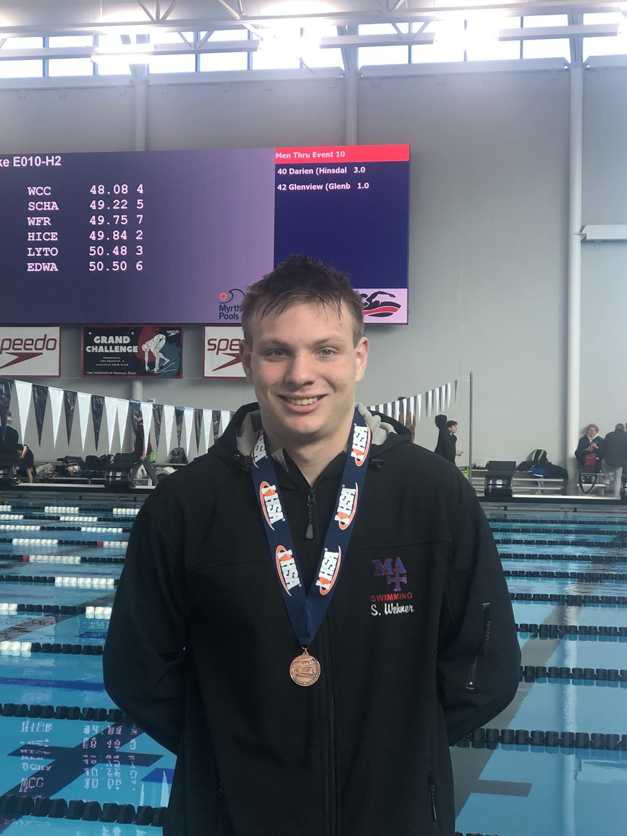 MarmionAD's tweet photo. Congratulations to Sean Wehner taking 7th in the 100yd Backstroke. #CADETPRIDE @pchabura https://t.co/7tUYogChYz