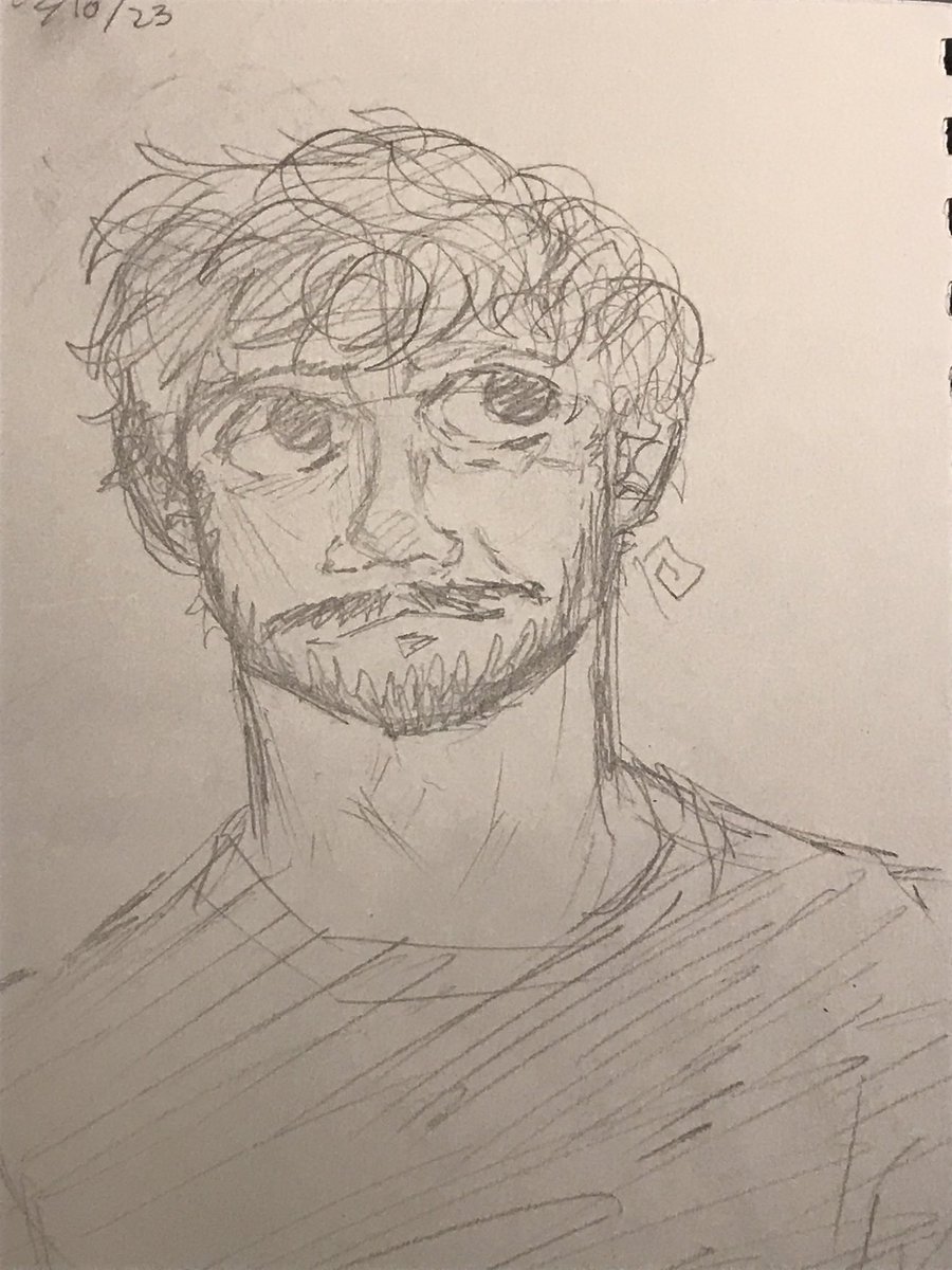 fallingphantom_'s tweet photo. Quick sketch from like a few weeks ago it’s #pedropascal (I finnaly got to watching the mandalorian lol) https://t.co/eD3r8AwHoy