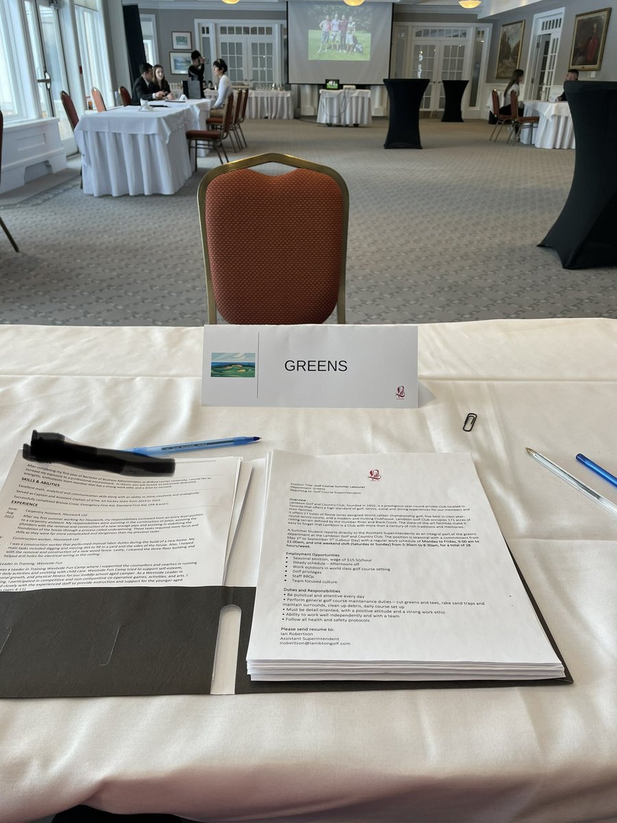 MaxSpolsky's tweet photo. Great opportunity representing the Greens Department at the @lambtongcc Job Fair. Great way to reach potential hires, and spread the word about Golf Course Maintenance as a career. If you know anyone who needs a summer job tell them to reach out, we are always looking! https://t.co/ynDp4VHomp