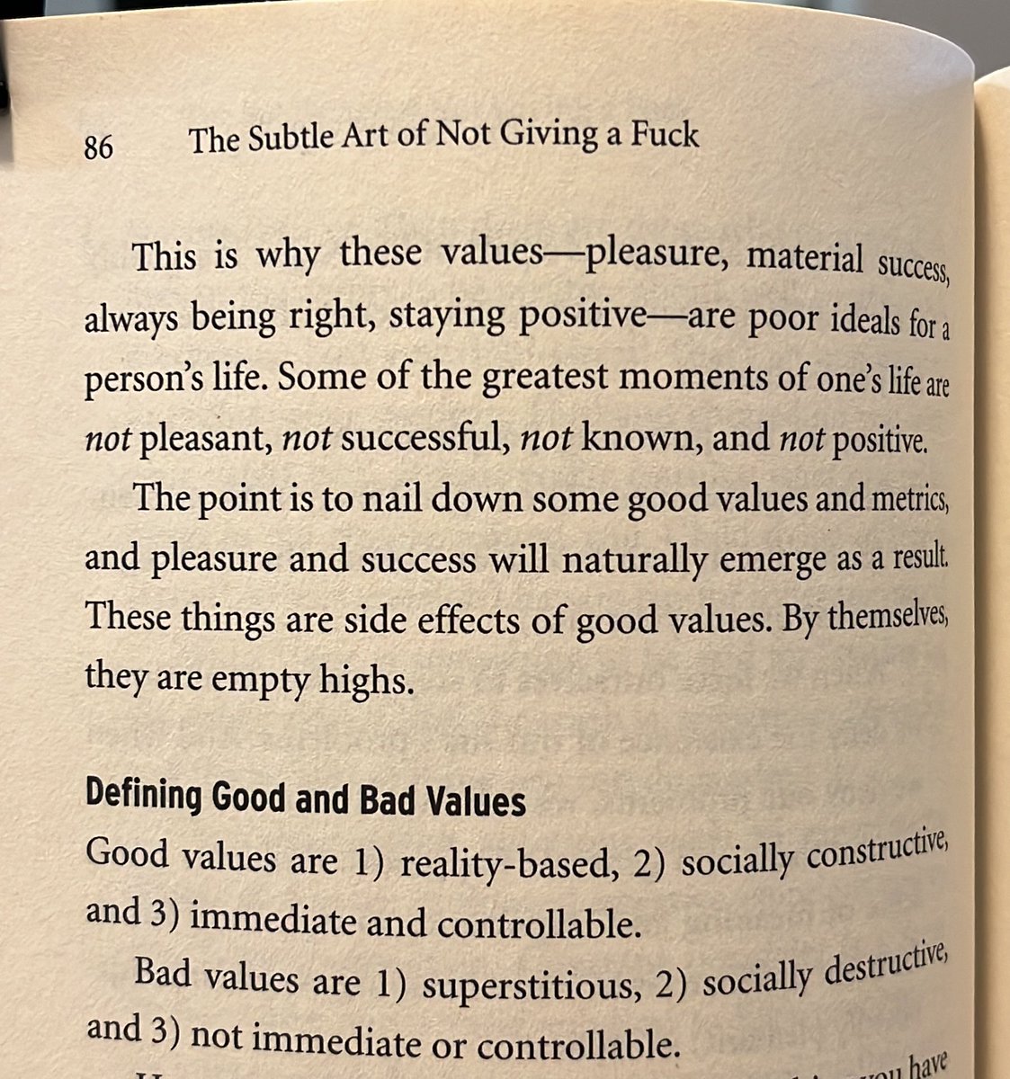 Excellent book by Mark Manson.