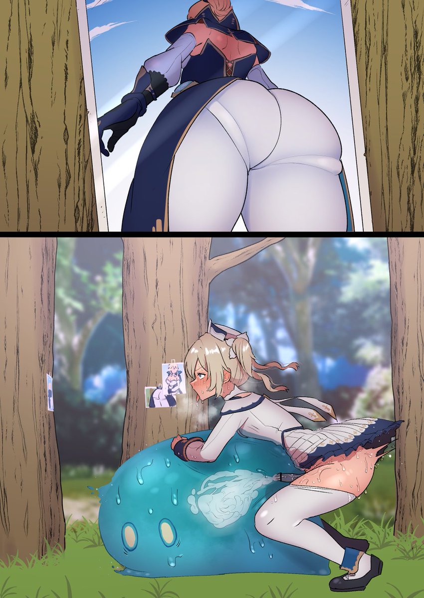 "Curse you, who have put this curse on me! Forcing me to be th-this lewd~...!"