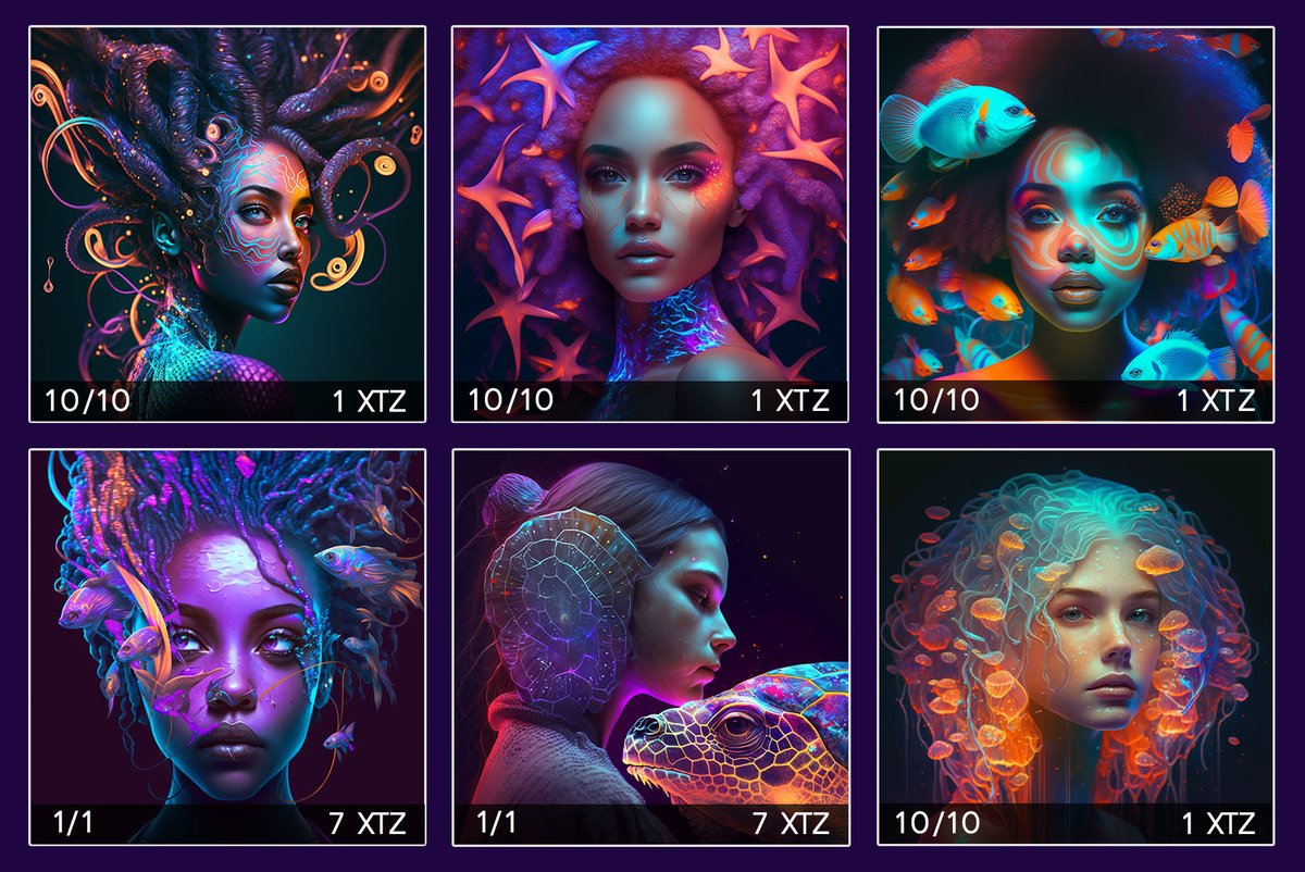 Hey fam
Hope you all have a nice day❤️

"Women under the sea" Collection Available On <a href="/objktcom/">objkt</a> 🤩

#tezos #objkt #tezosart

📎Link in comment